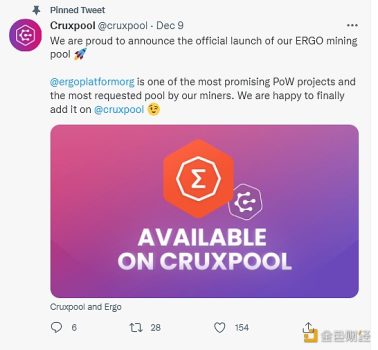 ERG上线Cruxpool - 屯币呀