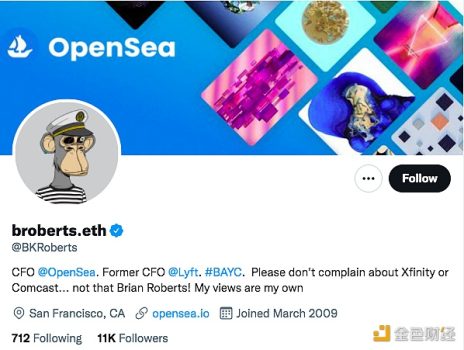 OpenSea CFO将推特头像更换为Bored Ape Yacht Club作品 - 屯币呀