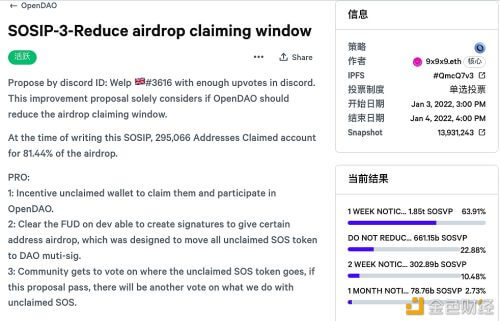opensea-SOS发布最新提案，投票决定无人认领的SOS的去向 - 屯币呀