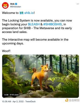 SHIB的元宇宙官网已开通，交互式地图将在未来几天推出 - 屯币呀