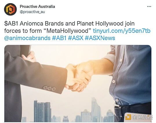 Animoca Brands宣布与Planet Hollywood Group成立合资公司MetaHollywood - 屯币呀