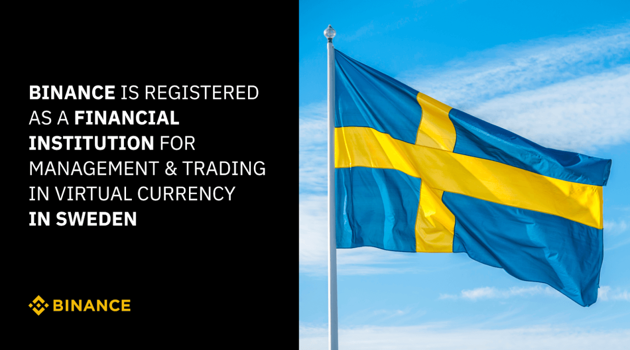 欧盟第七国 币安获瑞典金融服务管理局 (FSA) 监管批准 - 屯币呀