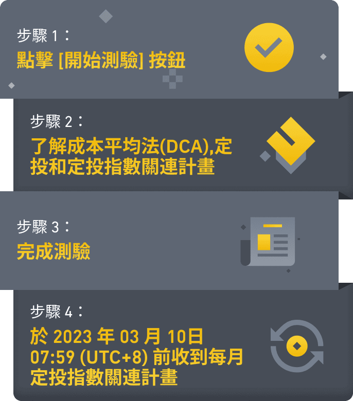 币安：完成测验以获得免费的每月定投指数关连计划 - 屯币呀