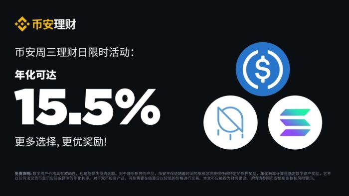 币安周三理财日：新限时活动不容错过（2024-06-26）理财,币安公告,币安最新消息,USDC - 屯币呀